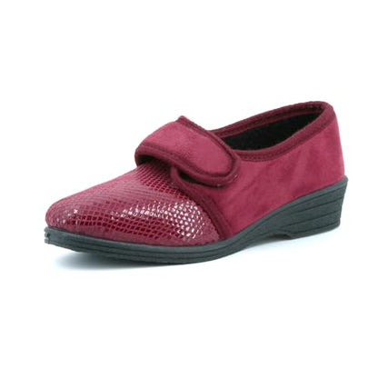 JOMIX Gesundheitsschuhe Damen Orthopädische Sandalen Weiche Keilabsatz Hallux Valgus Schuhe mit Klettverschluss Rutschfeste Hauschuhe