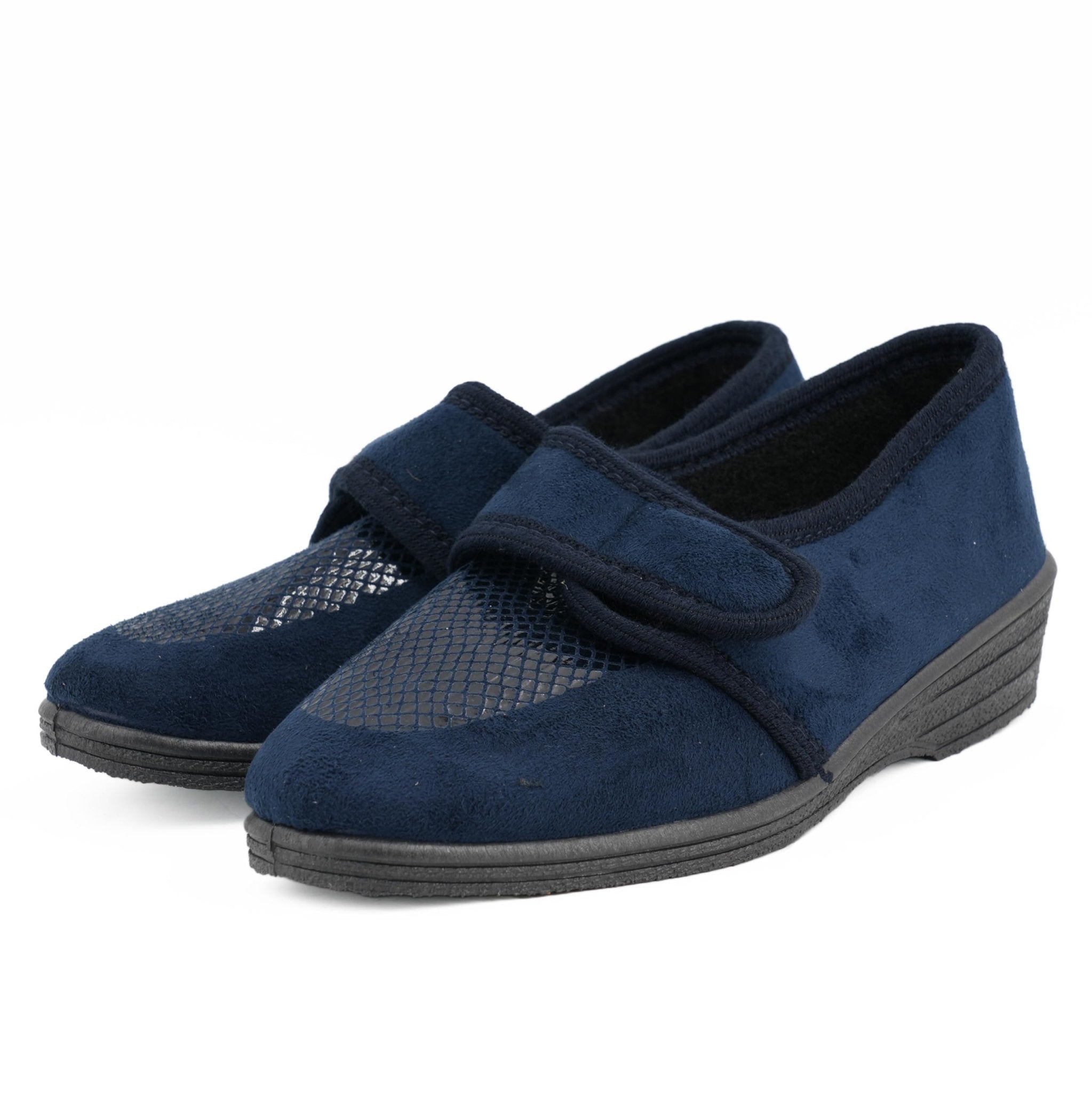 JOMIX Gesundheitsschuhe Damen Orthopädische Sandalen Weiche Keilabsatz Hallux Valgus Schuhe mit Klettverschluss Rutschfeste Hauschuhe