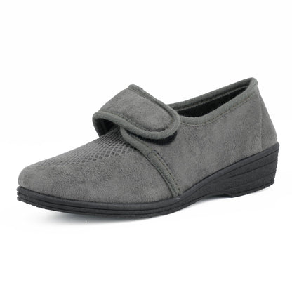 JOMIX Gesundheitsschuhe Damen Orthopädische Sandalen Weiche Keilabsatz Hallux Valgus Schuhe mit Klettverschluss Rutschfeste Hauschuhe