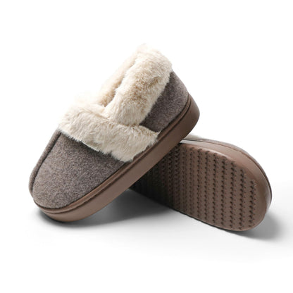 JOMIX Hausschuhe Damen Geschlossen Gefüttert Plüsch Puschen Winter Filz Pantoffeln