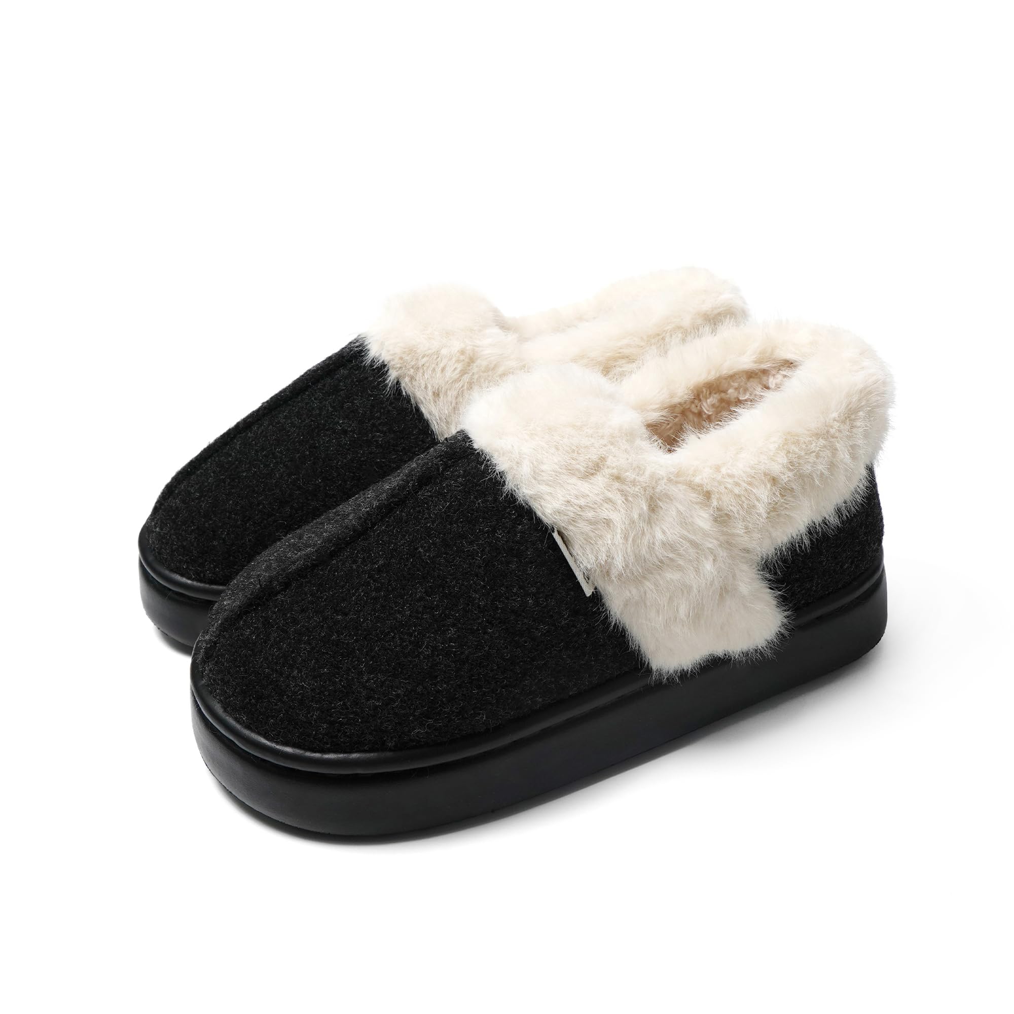 JOMIX Hausschuhe Damen Geschlossen Gefüttert Plüsch Puschen Winter Filz Pantoffeln