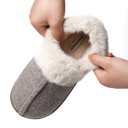 JOMIX Hausschuhe Damen Geschlossen Gefüttert Plüsch Puschen Winter Filz Pantoffeln