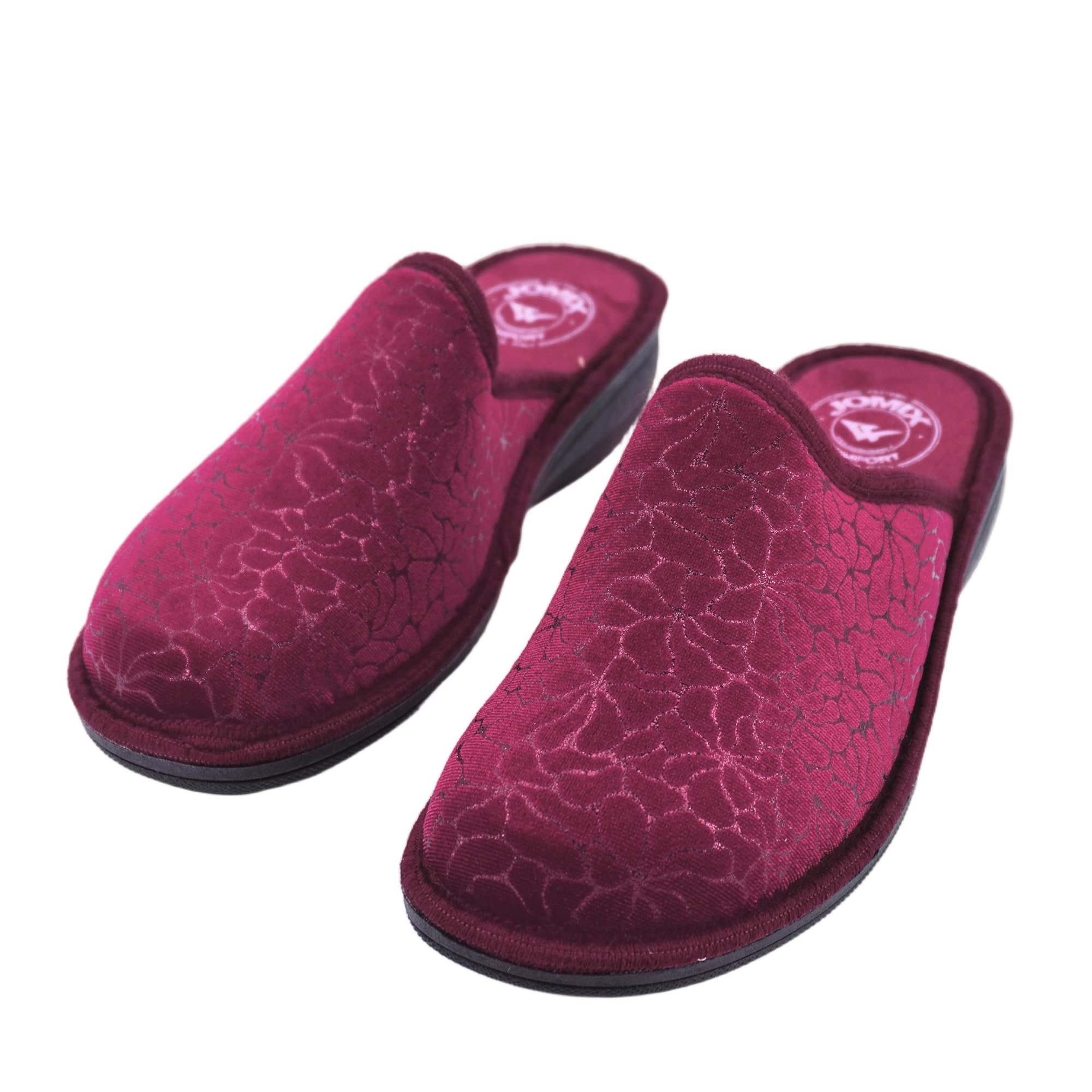 JOMIX Hausschuhe Damen mit Absatz Winter Pantoletten Bedruckte Orthopädische Made in Italy ITD2420