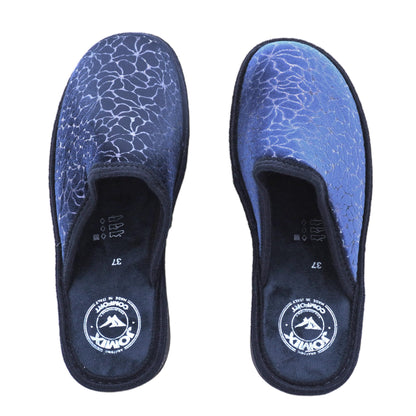 JOMIX Hausschuhe Damen mit Absatz Winter Pantoletten Bedruckte Orthopädische Made in Italy ITD2420