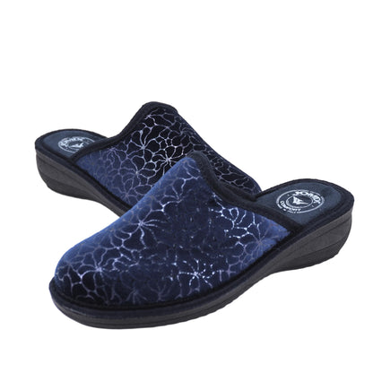 JOMIX Hausschuhe Damen mit Absatz Winter Pantoletten Bedruckte Orthopädische Made in Italy ITD2420