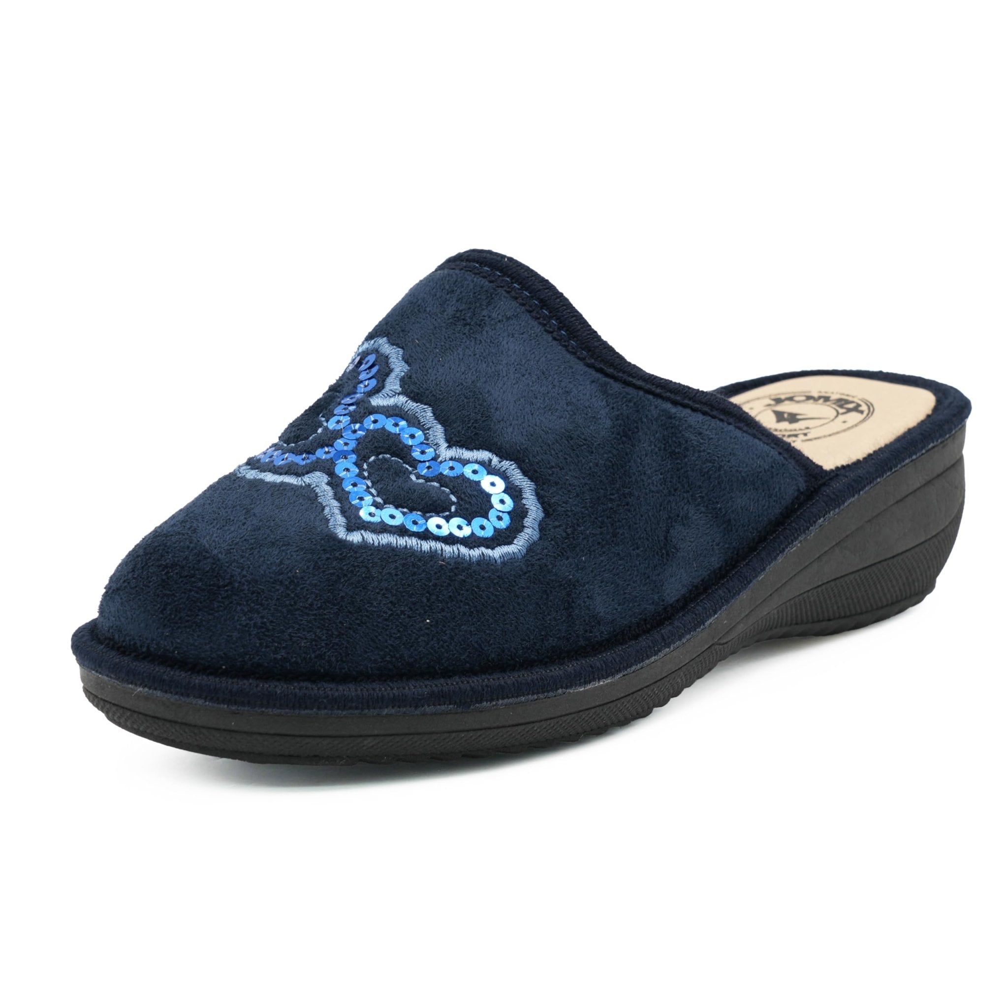 JOMIX Hausschuhe Damen Pantoletten mit Absatz Winter Bequeme Anatomische Pantoffeln Made in Italy