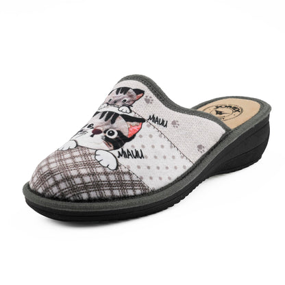 JOMIX Hausschuhe Damen Pantoletten mit Absatz Winter Bequeme Anatomische Pantoffeln Made in Italy