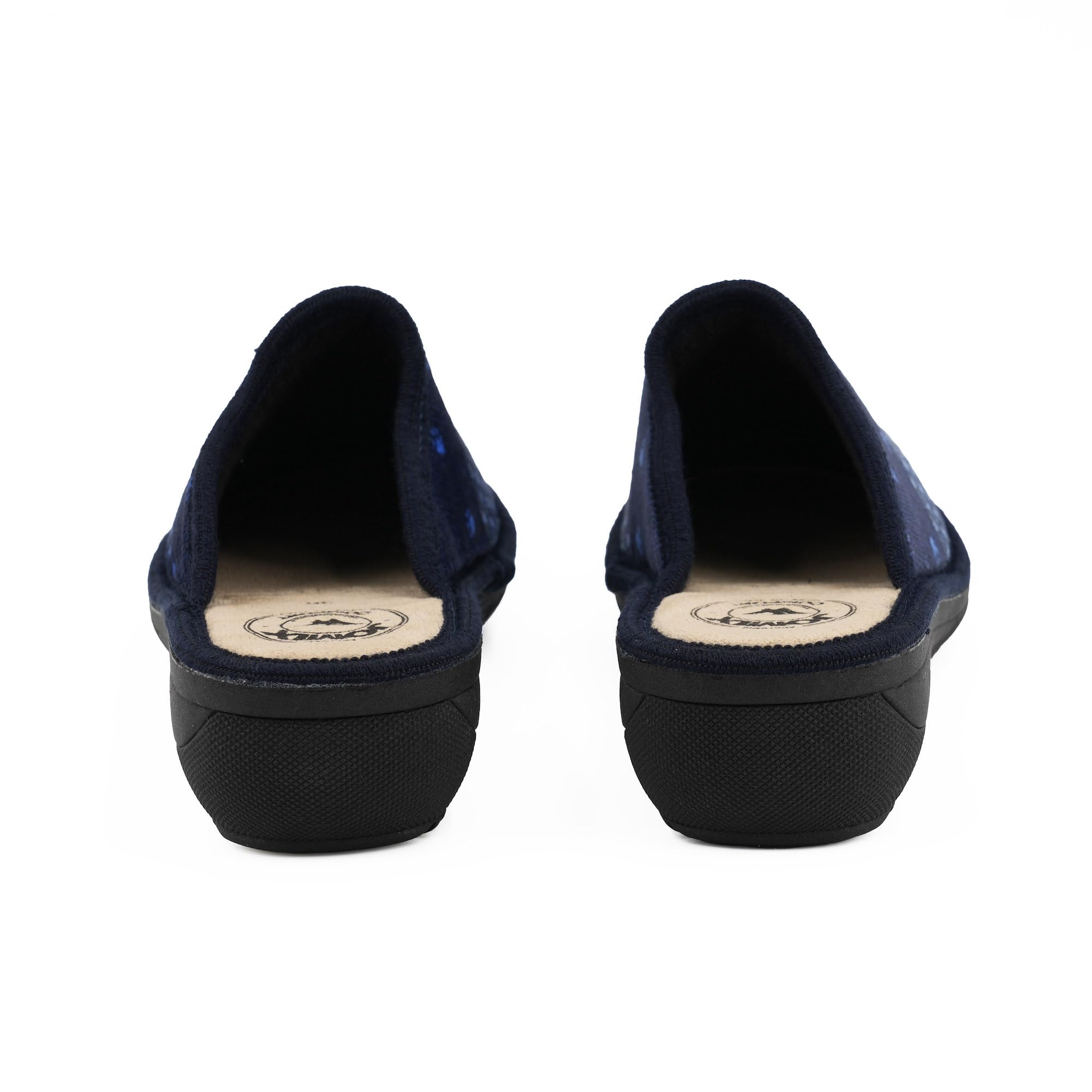 JOMIX Hausschuhe Damen Pantoletten mit Absatz Winter Bequeme Anatomische Pantoffeln Made in Italy