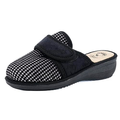 JOMIX Hausschuhe Damen Pantoletten mit Absatz Winter Bequeme Anatomische Pantoffeln Made in Italy