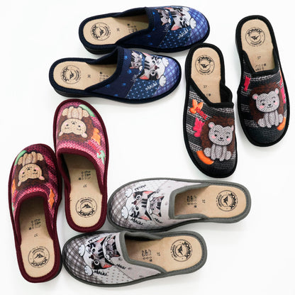 JOMIX Hausschuhe Damen Pantoletten mit Absatz Winter Bequeme Anatomische Pantoffeln Made in Italy