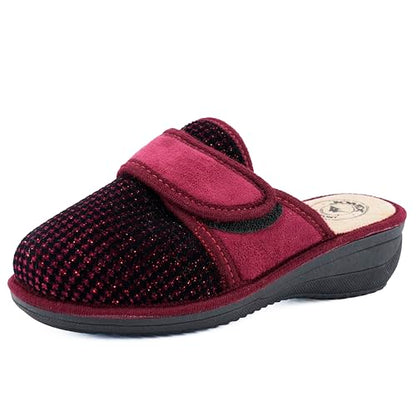 JOMIX Hausschuhe Damen Pantoletten mit Absatz Winter Bequeme Anatomische Pantoffeln Made in Italy