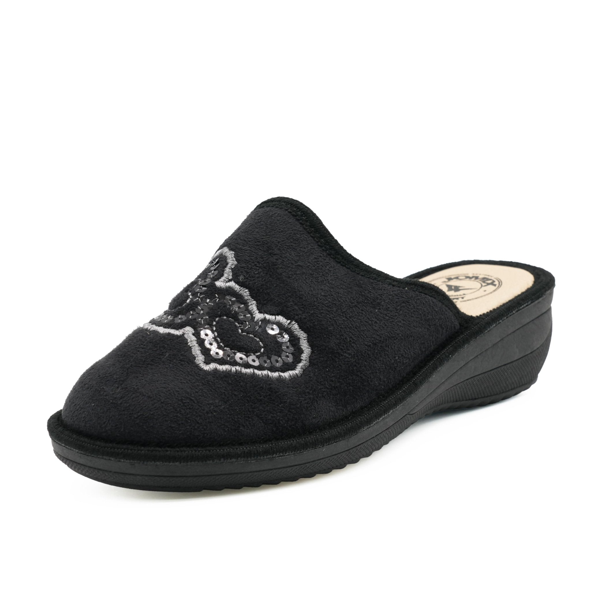 JOMIX Hausschuhe Damen Pantoletten mit Absatz Winter Bequeme Anatomische Pantoffeln Made in Italy