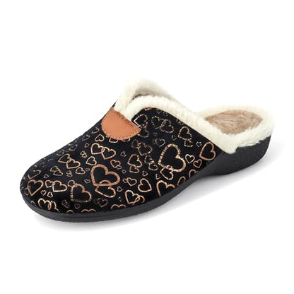 JOMIX Hausschuhe Damen Pantoletten mit Absatz Winter Bequeme Anatomische Pantoffeln Made in Spanien