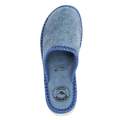 JOMIX Hausschuhe Damen Pantoletten mit Absatz Winter Bequeme Kunstwildleder Pantoffeln Made in Italy