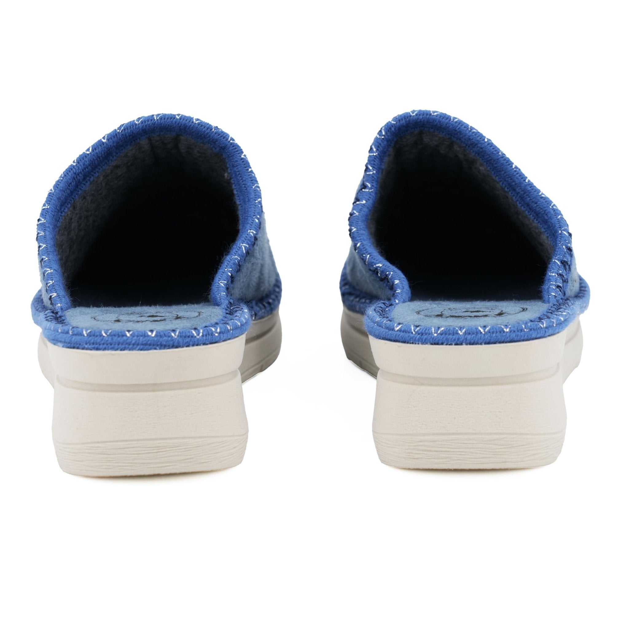 JOMIX Hausschuhe Damen Pantoletten mit Absatz Winter Bequeme Kunstwildleder Pantoffeln Made in Italy