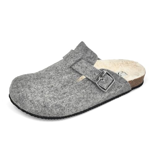 JOMIX Hausschuhe Damen Pantoletten Winter Bequeme Gefüttert Filzpantoffeln Made in Spanien