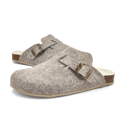 JOMIX Hausschuhe Damen Pantoletten Winter Bequeme Gefüttert Filzpantoffeln Made in Spanien