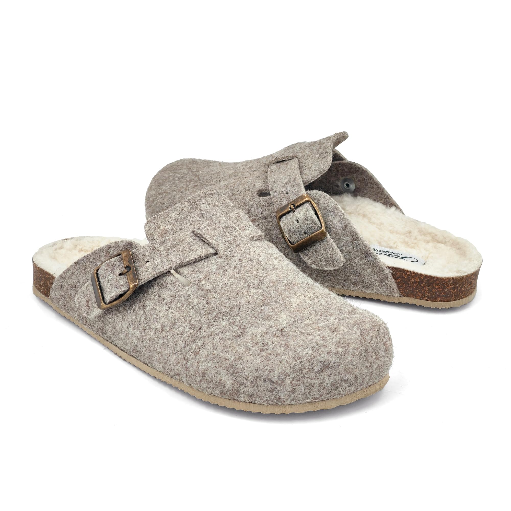 JOMIX Hausschuhe Damen Pantoletten Winter Bequeme Gefüttert Filzpantoffeln Made in Spanien