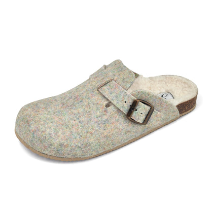 JOMIX Hausschuhe Damen Pantoletten Winter Bequeme Gefüttert Filzpantoffeln Made in Spanien