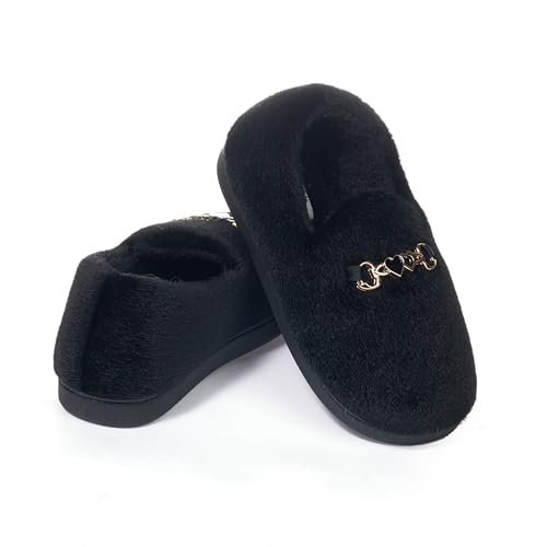 JOMIX Hausschuhe Damen Winter Gefüttert Plüsch Pantoffeln Bequeme Anatomische Warme Elegant Geschlossene Slippers