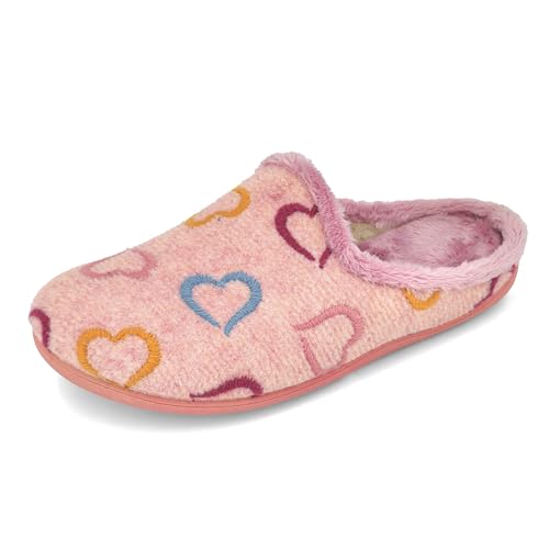 JOMIX Hausschuhe Damen Winter Gefütterte Pantoffeln Warme Plüsch Slippers Rutschfeste Puschen mit Fußbett