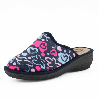 JOMIX Hausschuhe Damen Winter Pantoffeln Warme Gefütterte Pantoletten mit Fußbett Plüsch Slippers Rutschfest