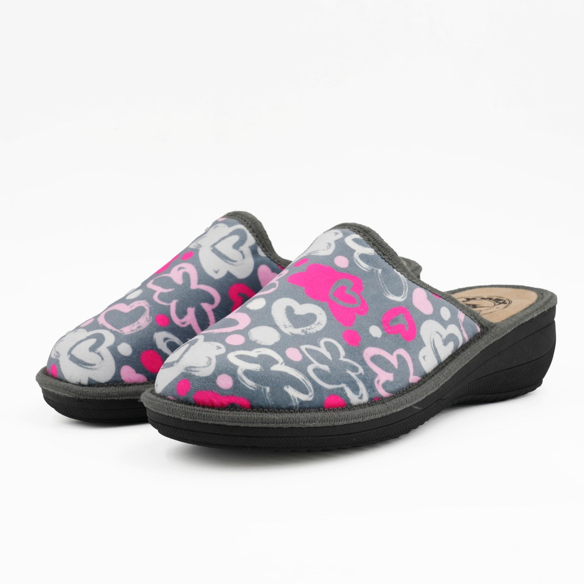 JOMIX Hausschuhe Damen Winter Pantoffeln Warme Gefütterte Pantoletten mit Fußbett Plüsch Slippers Rutschfest