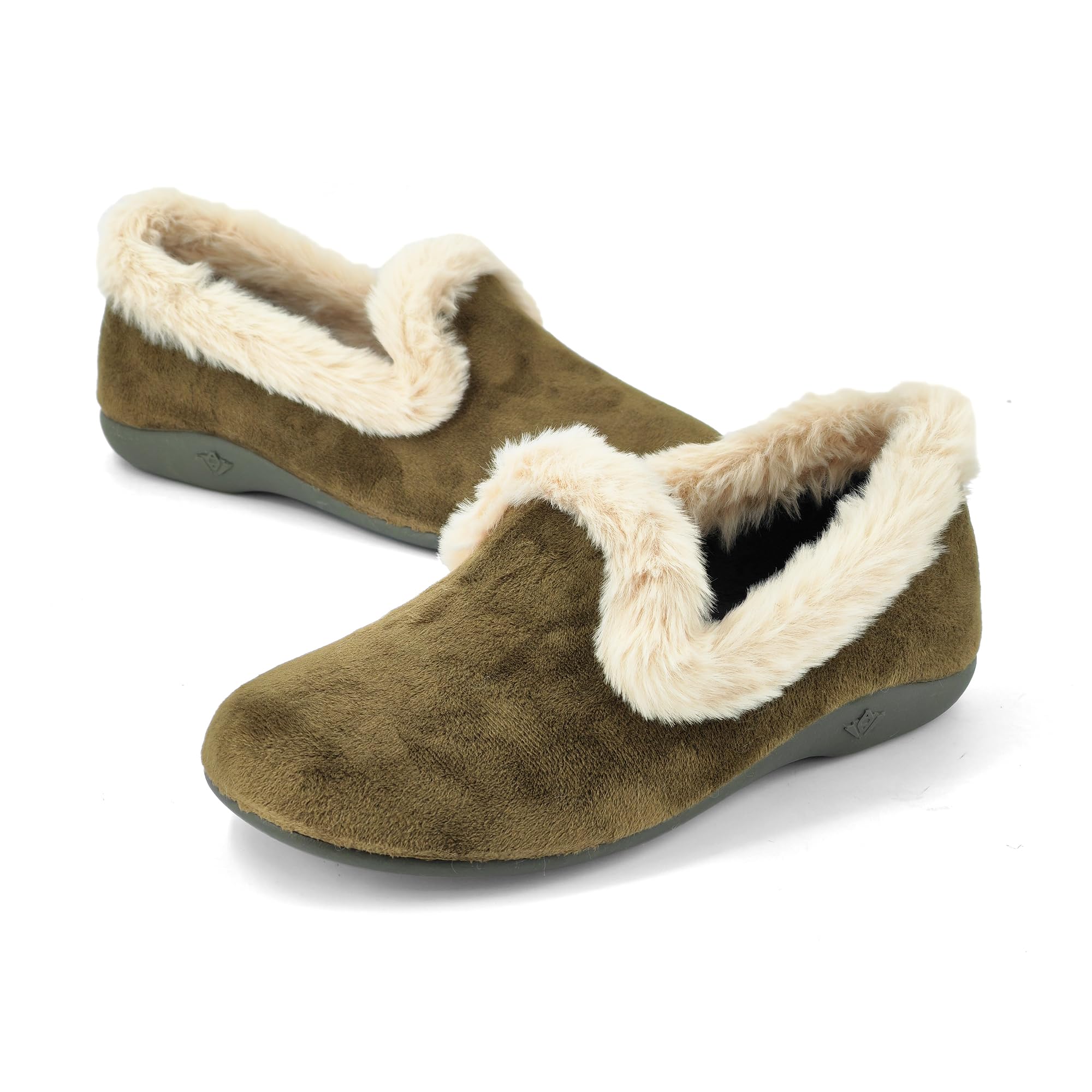 JOMIX Hausschuhe Damen Winter Pantoletten Bequeme Gefüttert Mokassins Warme Flauschig Plüsch Lammfell Puschen Made in Spanien