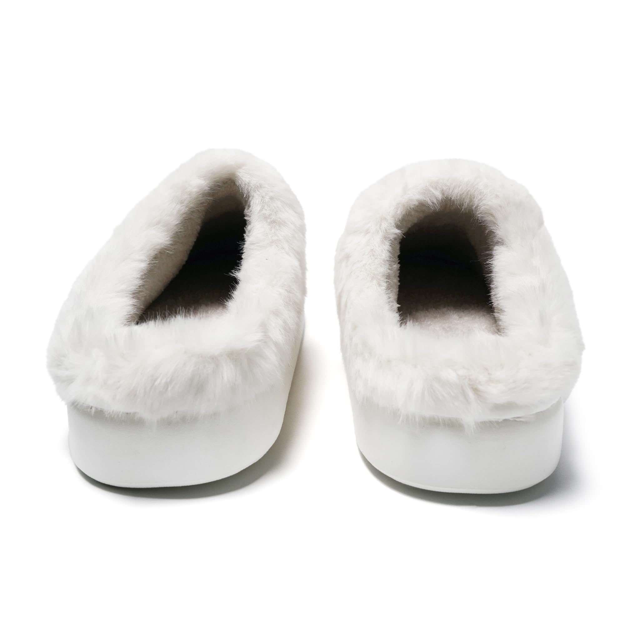 JOMIX Hausschuhe Damen Winter Plateau Pantoletten Pantoffeln Plüsch Latschen Bequeme Kork Fußbett Outdoor Slippers