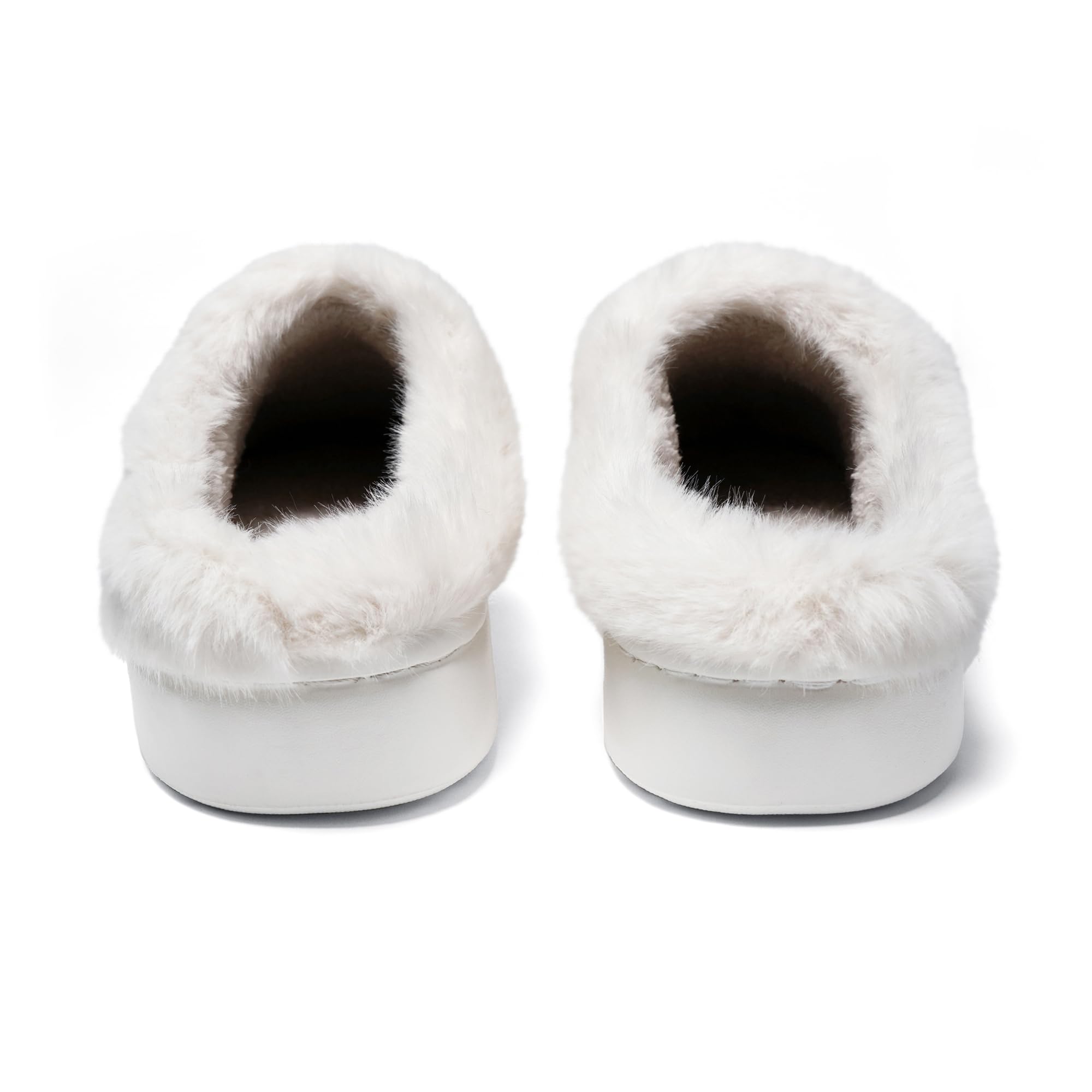 JOMIX Hausschuhe Damen Winter Plateau Pantoletten Pantoffeln Plüsch Latschen Bequeme Kork Fußbett Outdoor Slippers