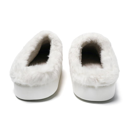 JOMIX Hausschuhe Damen Winter Plateau Pantoletten Pantoffeln Plüsch Latschen Bequeme Kork Fußbett Outdoor Slippers