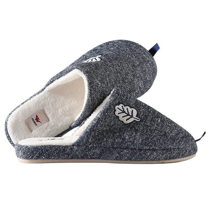 JOMIX Hausschuhe Damen Winter Warm Gefüttert Rutschfest Geschlossene Zehen Leicht Leise Pantoffeln Mit Plüschfutter Gummisohle in Velours Optik Mule Sabot für Zuhause