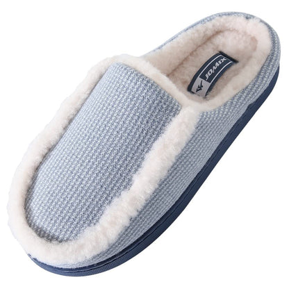 JOMIX Hausschuhe Damen Winter Warm Gefüttert Rutschfest Geschlossene Zehen Leicht Leise Pantoffeln Mit Plüschfutter Gummisohle in Velours Optik Mule Sabot für Zuhause