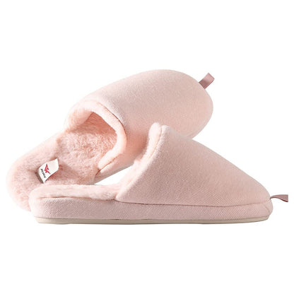 JOMIX Hausschuhe Damen Winter Warm Gefüttert Rutschfest Geschlossene Zehen Leicht Leise Pantoffeln Mit Plüschfutter Gummisohle in Velours Optik Mule Sabot für Zuhause