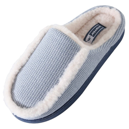 JOMIX Hausschuhe Damen Winter Warm Gefüttert Rutschfest Geschlossene Zehen Leicht Leise Pantoffeln Mit Plüschfutter Gummisohle in Velours Optik Mule Sabot für Zuhause