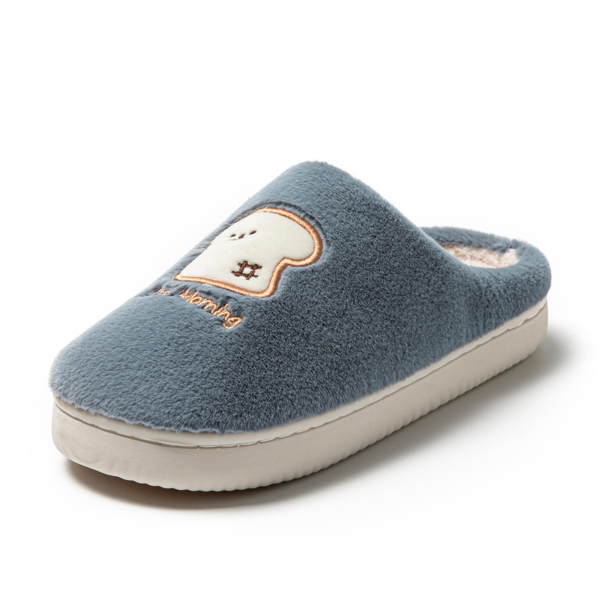 JOMIX Hausschuhe Damen Winter Warme Plüsch Gefüttert Pantoffeln Bequeme Lustige Slippers mit Brotmuster