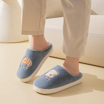 JOMIX Hausschuhe Damen Winter Warme Plüsch Gefüttert Pantoffeln Bequeme Lustige Slippers mit Brotmuster