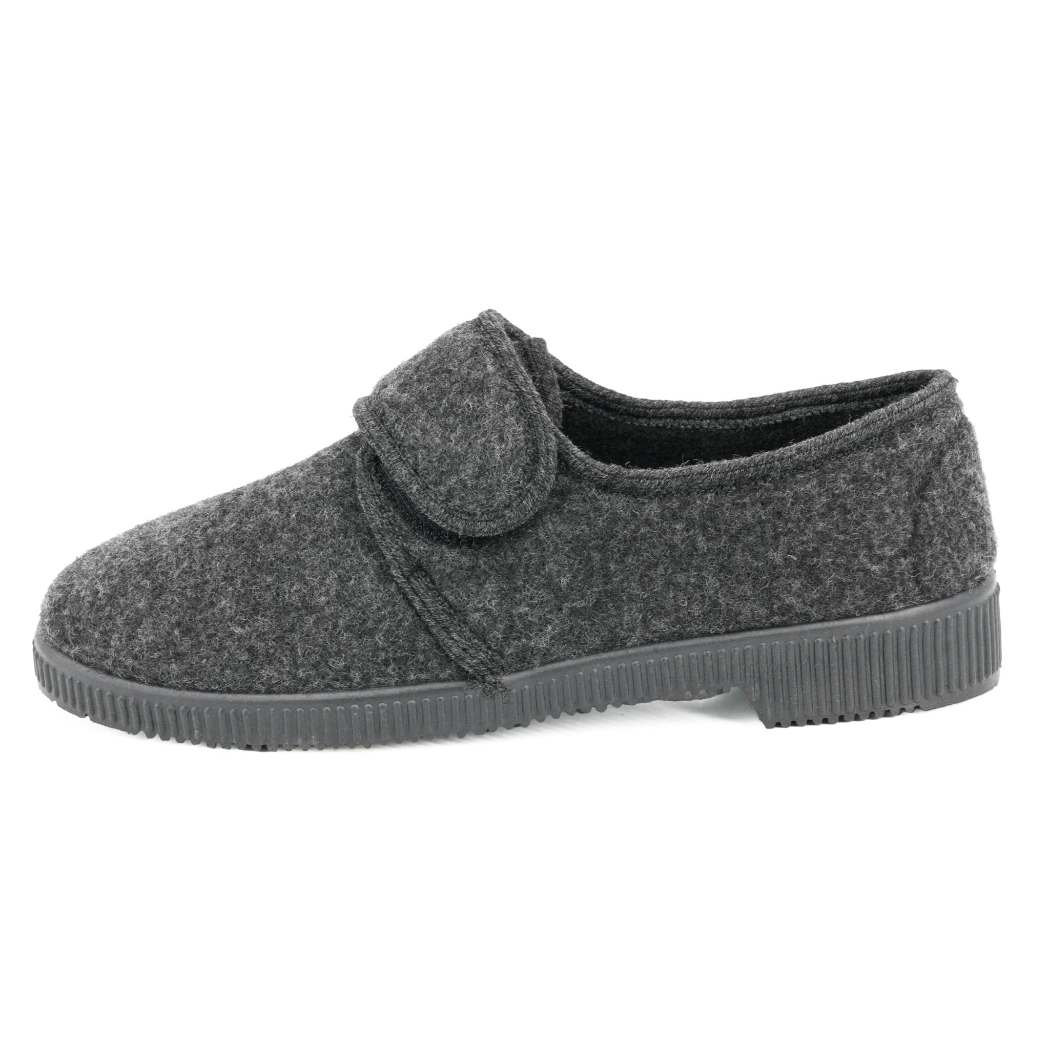 JOMIX Hausschuhe Herren Winter Warme Flizpantoffeln mit Klettverschluss Gefütterte Slippers Plüsch Rutschfeste Orthopädische Schuhe mit Fußbett