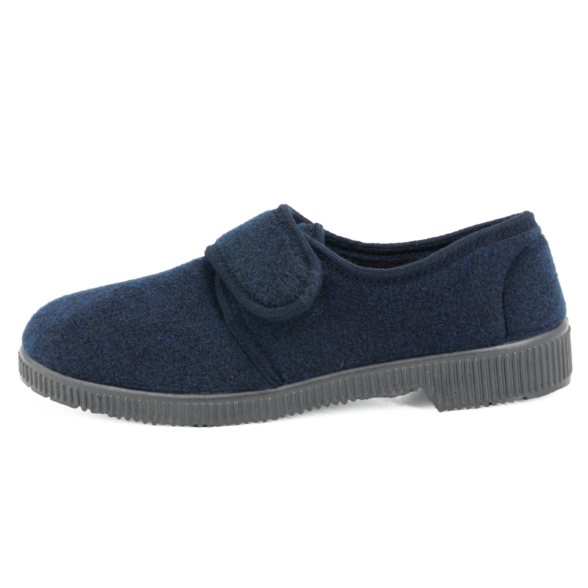 JOMIX Hausschuhe Herren Winter Warme Flizpantoffeln mit Klettverschluss Gefütterte Slippers Plüsch Rutschfeste Orthopädische Schuhe mit Fußbett