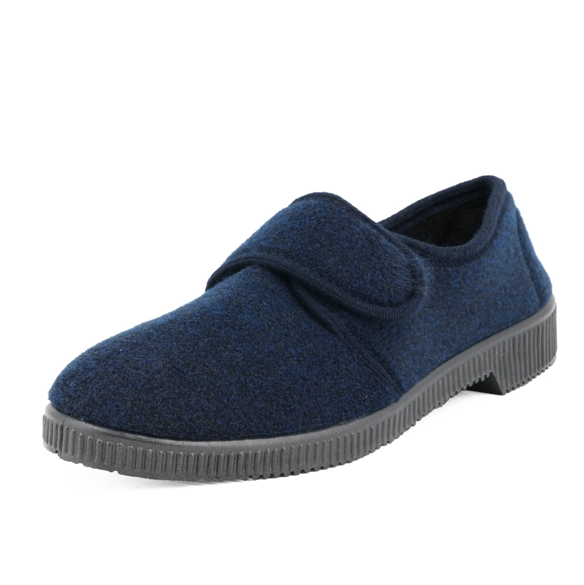 JOMIX Hausschuhe Herren Winter Warme Flizpantoffeln mit Klettverschluss Gefütterte Slippers Plüsch Rutschfeste Orthopädische Schuhe mit Fußbett