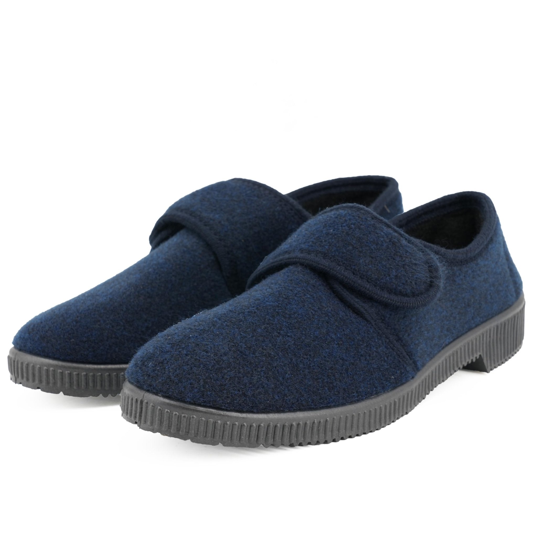 JOMIX Hausschuhe Herren Winter Warme Flizpantoffeln mit Klettverschluss Gefütterte Slippers Plüsch Rutschfeste Orthopädische Schuhe mit Fußbett