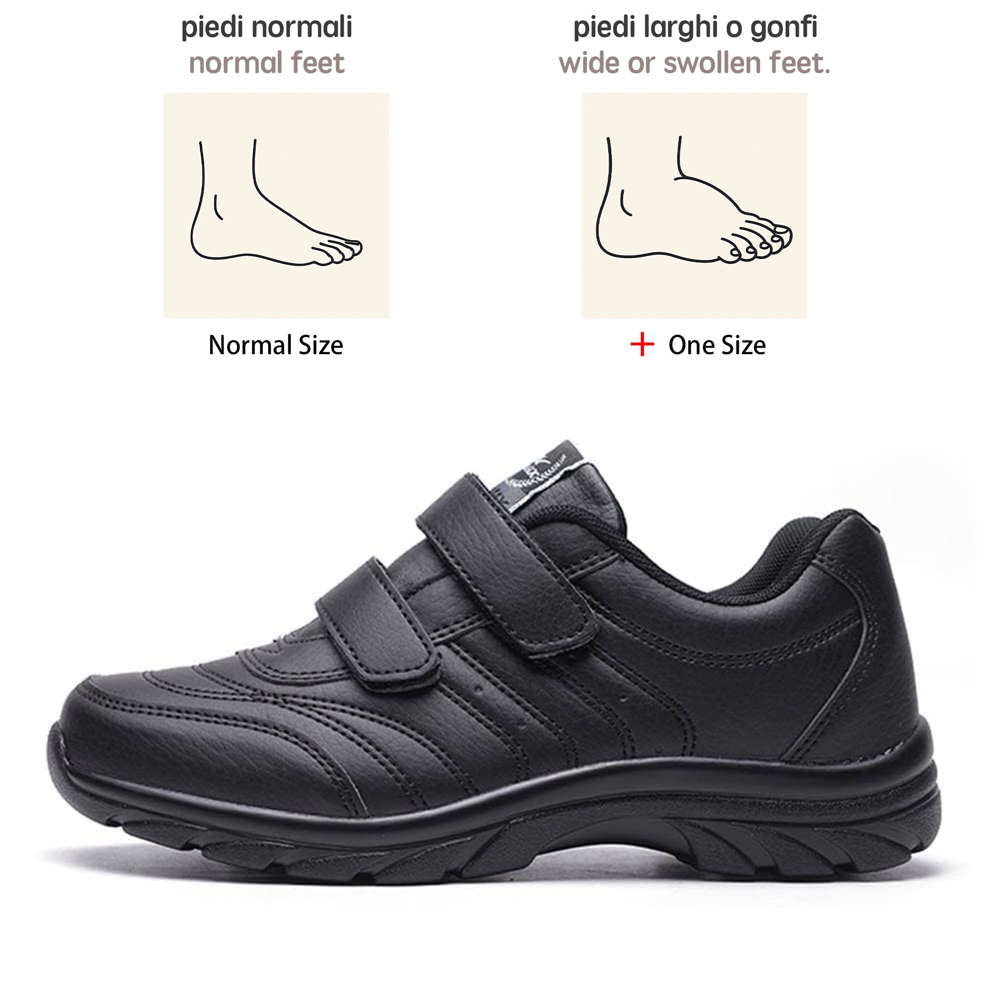 JOMIX Herren Atmungsaktiv Laufschuhe Sportschuhe Sneaker Running Tennis Schuhe Freizeit Herrenschuhe mit Klettverschluss Walkingschuhe Atmungsaktive Trainers Turnschuhe (Schwarz, 40 EU, U210)