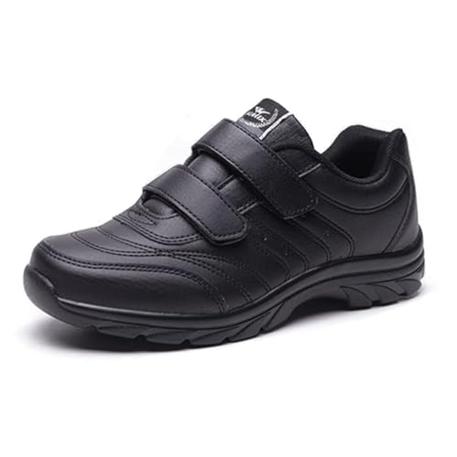 JOMIX Herren Atmungsaktiv Laufschuhe Sportschuhe Sneaker Running Tennis Schuhe Freizeit Herrenschuhe mit Klettverschluss Walkingschuhe Atmungsaktive Trainers Turnschuhe (Schwarz, 40 EU, U210)