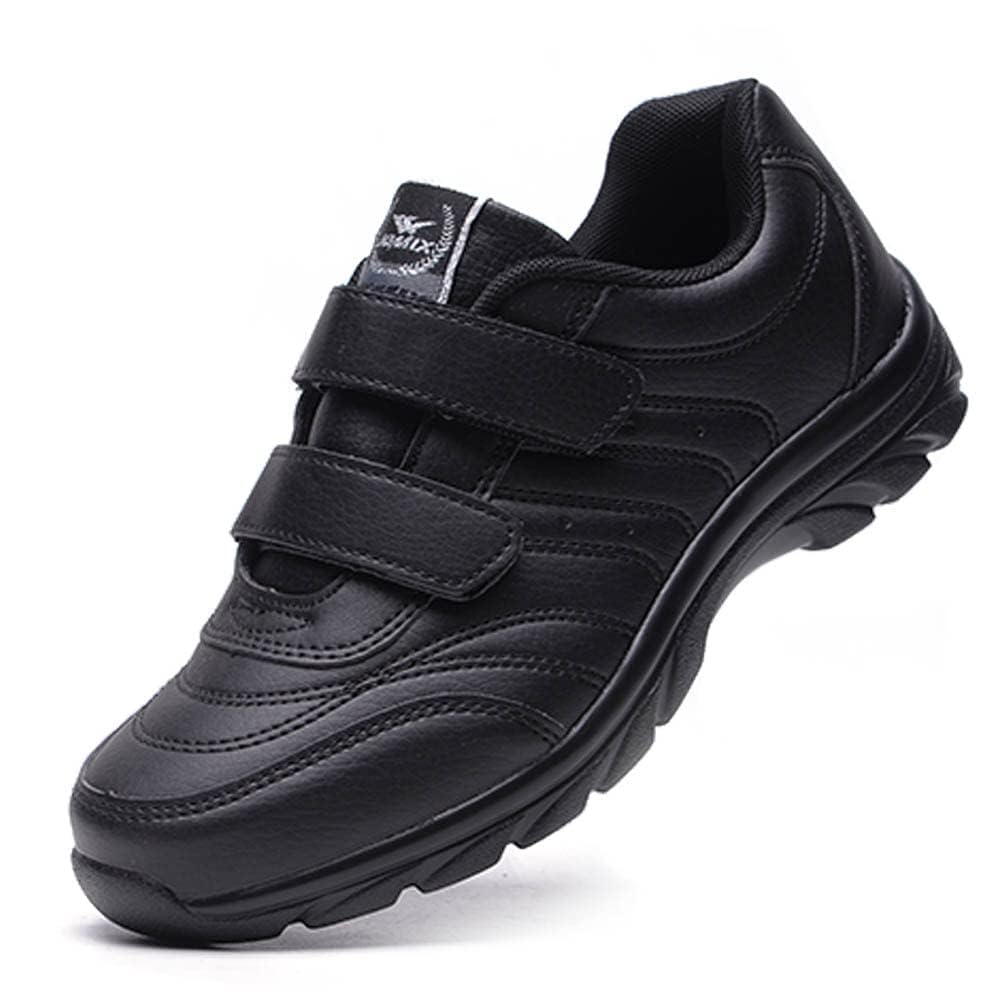 JOMIX Herren Atmungsaktiv Laufschuhe Sportschuhe Sneaker Running Tennis Schuhe Freizeit Herrenschuhe mit Klettverschluss Walkingschuhe Atmungsaktive Trainers Turnschuhe (Schwarz, 40 EU, U210)