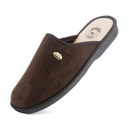 JOMIX Herren Hausschuhe Bequeme Leder Fußbett Pantoffeln Weiche Italien Pantoletten Rutschfeste Gummisohle Indoor Outdoor