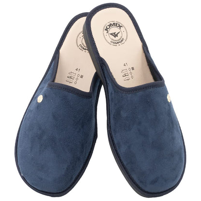 JOMIX Herren Hausschuhe Bequeme Leder Fußbett Pantoffeln Weiche Italien Pantoletten Rutschfeste Gummisohle Indoor Outdoor