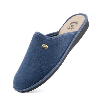 JOMIX Herren Hausschuhe Bequeme Leder Fußbett Pantoffeln Weiche Italien Pantoletten Rutschfeste Gummisohle Indoor Outdoor