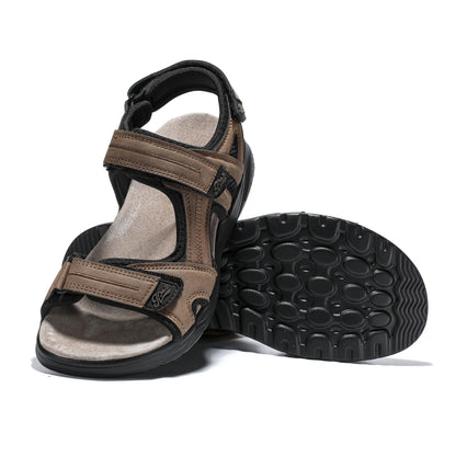 JOMIX Herren Sandalen mit Klettverschluss Sommerschuhe Pantoffeln Flach Trekkingsandalen Pantoletten Rutschfest Schlappen