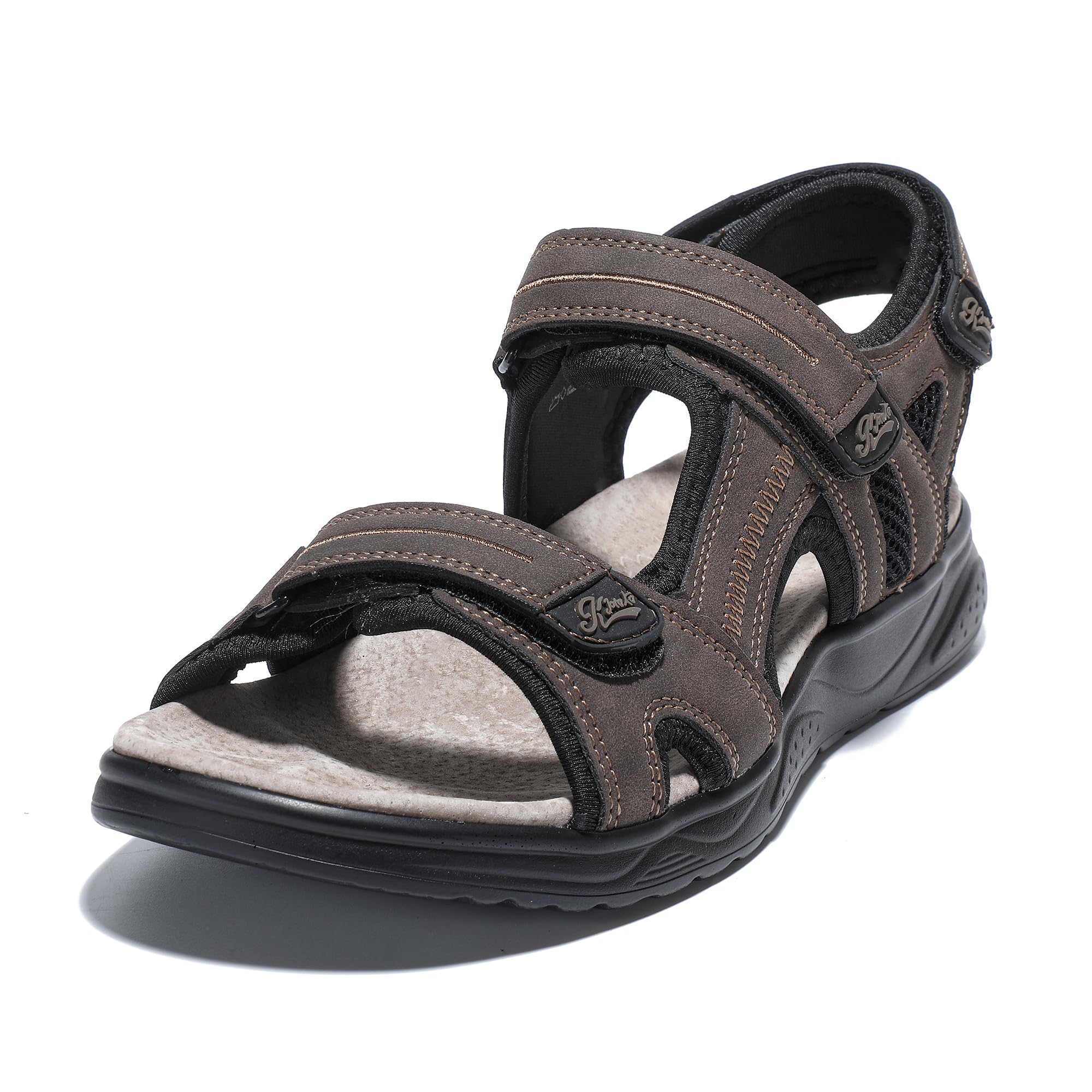 JOMIX Herren Sandalen mit Klettverschluss Sommerschuhe Pantoffeln Flach Trekkingsandalen Pantoletten Rutschfest Schlappen