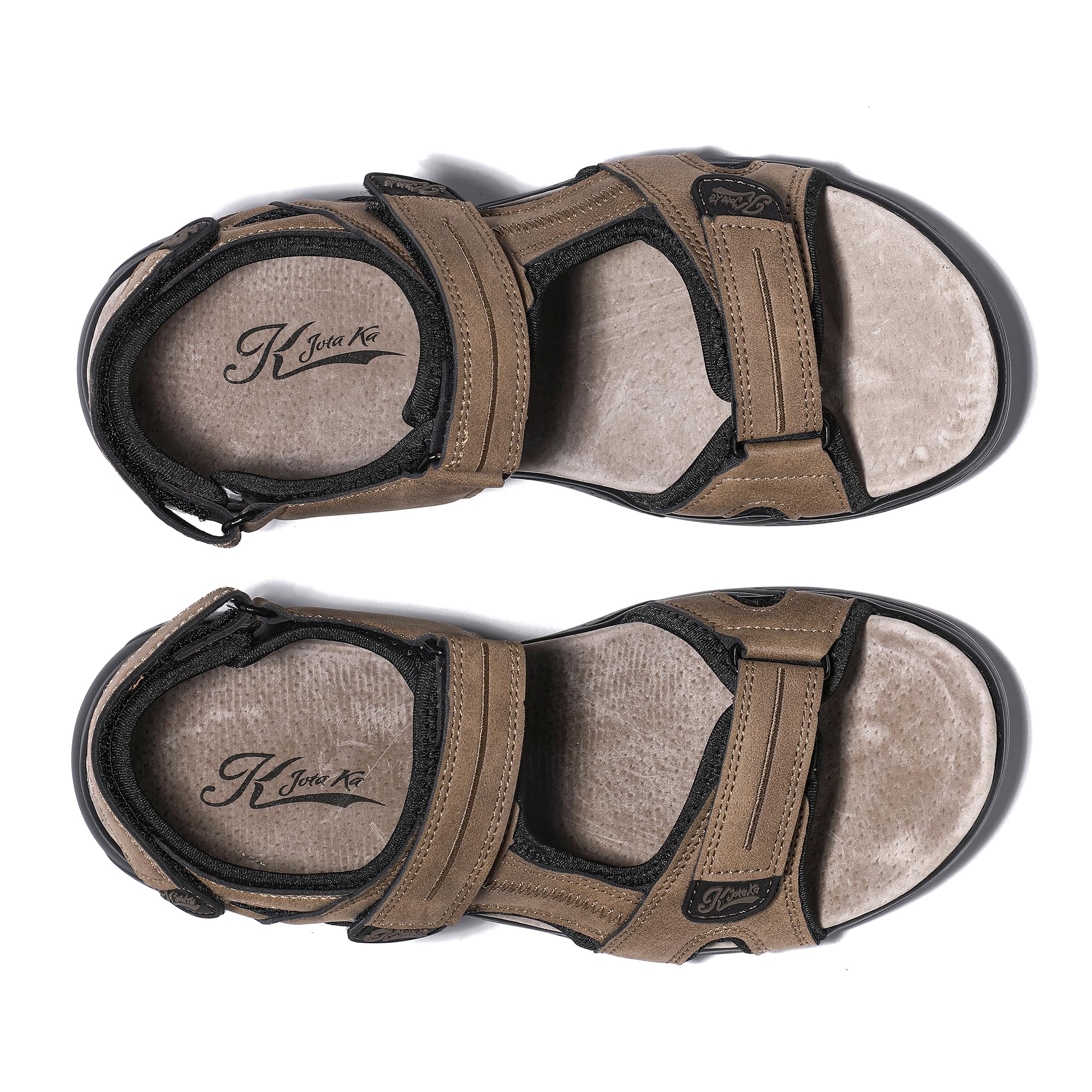 JOMIX Herren Sandalen mit Klettverschluss Sommerschuhe Pantoffeln Flach Trekkingsandalen Pantoletten Rutschfest Schlappen